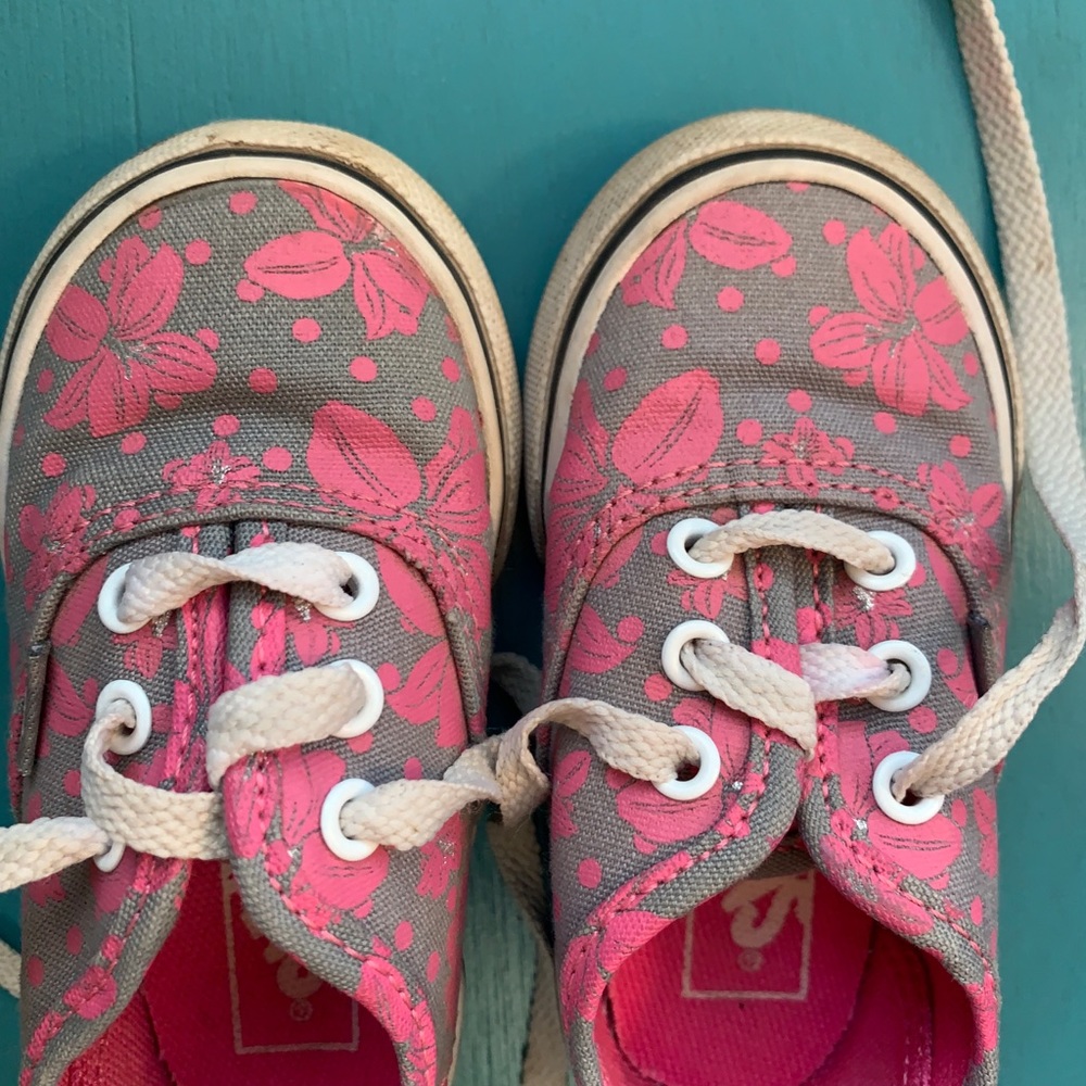 Hawaiian Flower Vans Sneakers - Picture 6 of 9